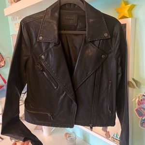 Leather biker jacket